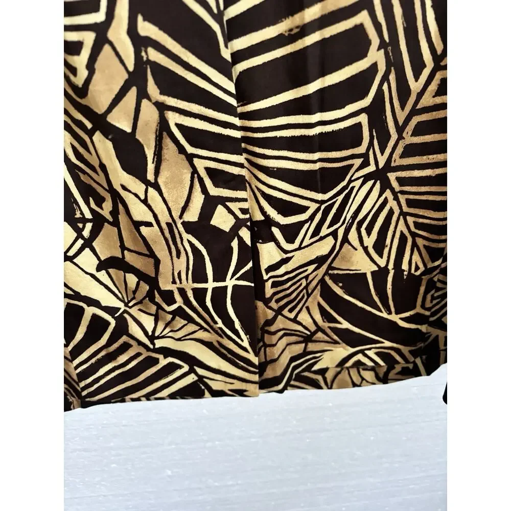 Jones New York Sleeveless Sheath Dress SZ 16W Leaf design w Wooden Bead Accents - Picture 5 of 7